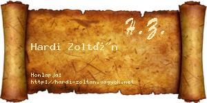 Hardi Zoltán névjegykártya